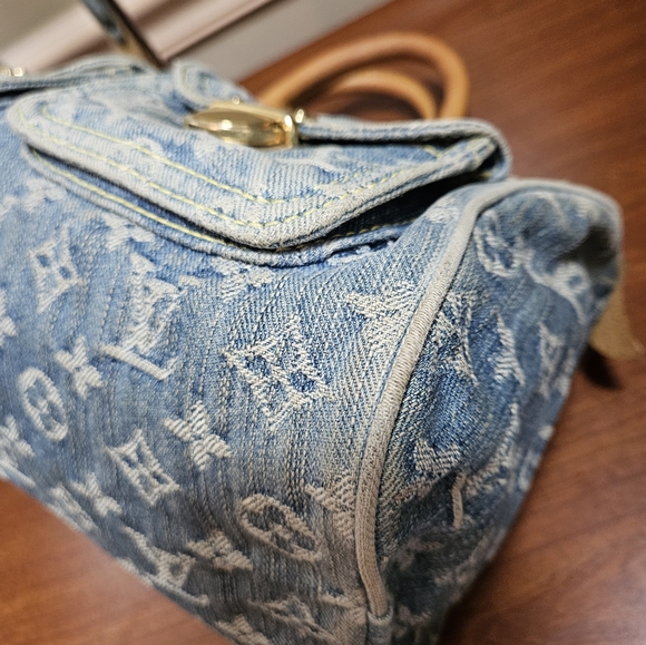 Auth LOUIS VUITTON Neo Speedy Denim Jean Handbag - Picture 10 of 17